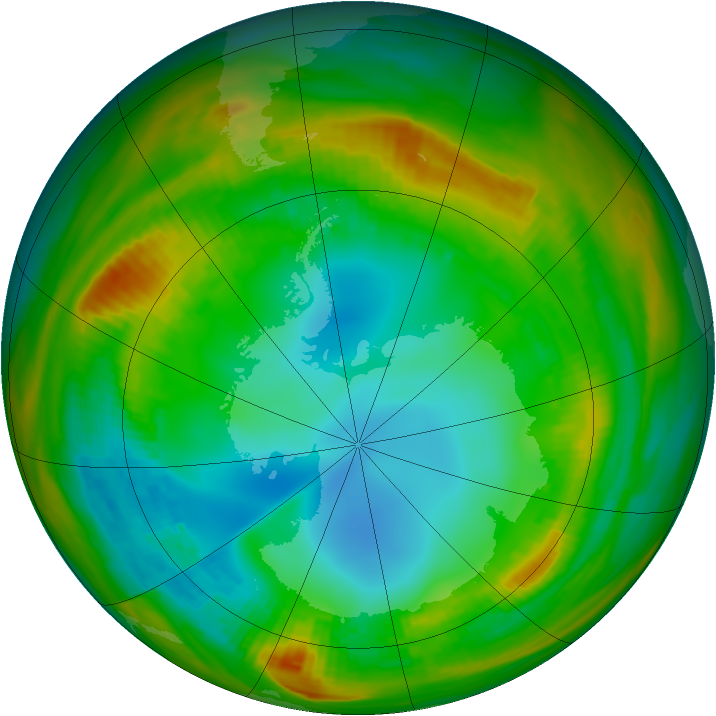 Antarctic ozone map for 31 July 1979